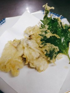 牡蠣の天ぷら盛合せ（3個）450円